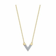 Колье Diamant, красное золото, 585 проба, фианит, длина 50 см.