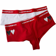 Трусы Charles Jeffrey Loverboy, комплект из 2 шт., размер XXL, белый/красный