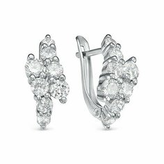 Серьги Яхонт, серебро, 925 проба, фианит, , бесцветный