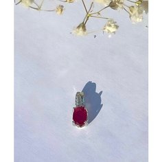 Подвеска Silver WINGS, серебро, 925 проба, рубин синтетический, фианит