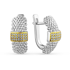 Серьги UVILERS, серебро, 925 проба, родирование, фианит, , серебро