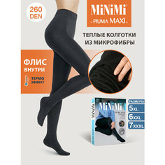 Колготки MiNiMi Piuma, 260 den, профилактический класс компресии, размер 7, grigio melange