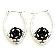 Серьги конго Ed Hardy, серебряный