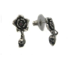 Серьги пусеты Ed Hardy, серебряный