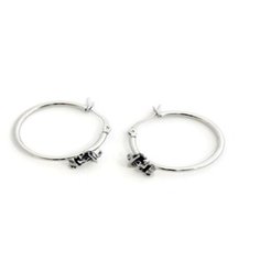 Серьги конго Ed Hardy, серебряный