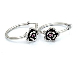 Серьги конго Ed Hardy, серебряный