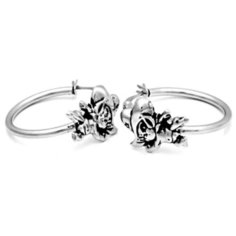 Серьги конго Ed Hardy, серебряный