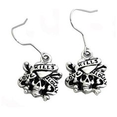Серьги с подвесками Ed Hardy, серебряный