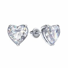 Серьги пусеты Яхонт, серебро, 925 проба, фианит, , бесцветный