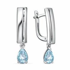 Серьги Яхонт, серебро, 925 проба, топаз, , голубой