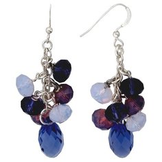 Серьги с подвесками Эстет, кристаллы Swarovski, синий