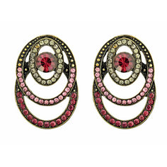 Серьги Эстет, кристаллы Swarovski, кристалл, розовый/золотой