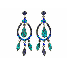 Серьги с подвесками Эстет, кристаллы Swarovski, кристалл, синий