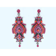 Серьги с подвесками Эстет, кристаллы Swarovski, кристалл, розовый