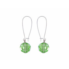 Серьги с подвесками Эстет, кристаллы Swarovski, зеленый