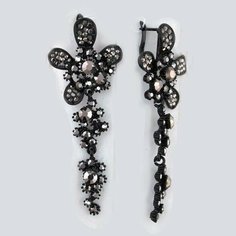 Серьги с подвесками Эстет, черный