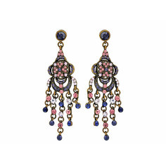 Серьги с подвесками Эстет, кристалл, кристаллы Swarovski, мультиколор