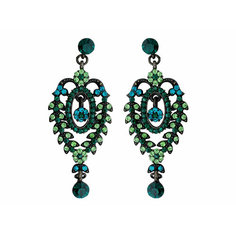Серьги с подвесками Эстет, кристалл, кристаллы Swarovski, зеленый
