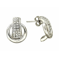 Серьги Эстет, кристаллы Swarovski, серебряный