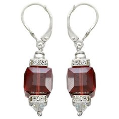 Серьги с подвесками Эстет, красный