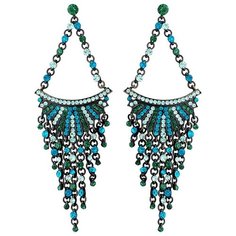 Серьги с подвесками Эстет, кристалл, кристаллы Swarovski, голубой