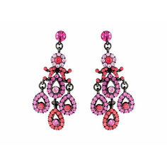 Серьги с подвесками Эстет, кристалл, кристаллы Swarovski, розовый