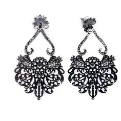 Серьги с подвесками Эстет, черный