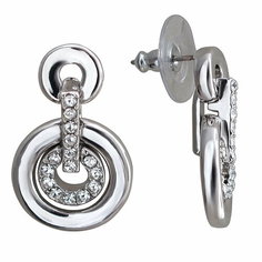 Серьги Эстет, кристаллы Swarovski, серебряный