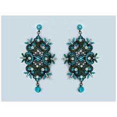Серьги с подвесками Эстет, кристалл, кристаллы Swarovski, голубой