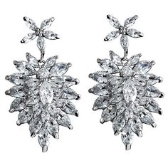 Серьги с подвесками Эстет, сталь, фианит, , серебристый