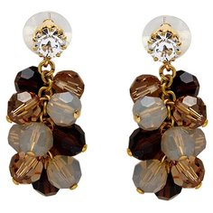 Серьги с подвесками Эстет, кристаллы Swarovski, мультиколор