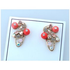 Серьги Эстет, кристаллы Swarovski, красный