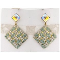 Серьги Эстет, кристаллы Swarovski, золотой