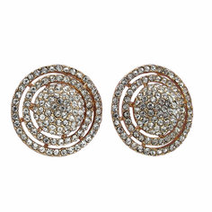 Серьги пусеты Эстет, стекло, золотой