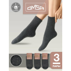 Носки Omsa OMSA_COMFORT, комплект, 3 пары, размер 39-41, grigio scuro