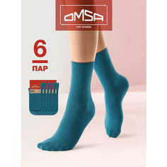 Носки Omsa, комплект, 6 пар, размер 39-41, acqua