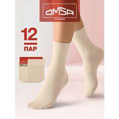 Носки Omsa, комплект, 12 пар, размер 35-38, beige