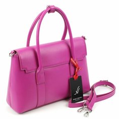 Сумка тоут Sergio Valentini, фактура гладкая, фуксия