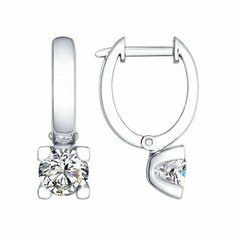 Серьги Яхонт, серебро, 925 проба, фианит, , бесцветный