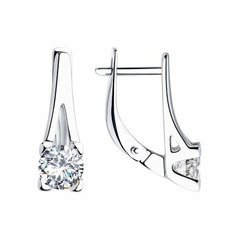 Серьги Яхонт, серебро, 925 проба, фианит, , бесцветный