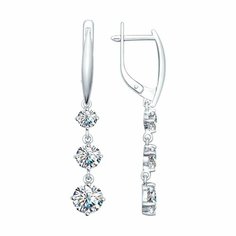 Серьги Яхонт, серебро, 925 проба, фианит, , бесцветный