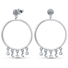 Серьги с подвесками Silver WINGS, серебро, 925 проба, , серебристый