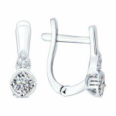 Серьги Яхонт, серебро, 925 проба, фианит, , бесцветный