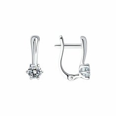 Серьги Яхонт, серебро, 925 проба, фианит, , бесцветный