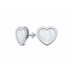 Серьги пусеты Яхонт, серебро, 925 проба, перламутр, , белый