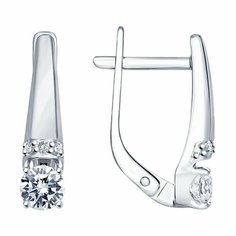 Серьги Яхонт, серебро, 925 проба, фианит, , бесцветный