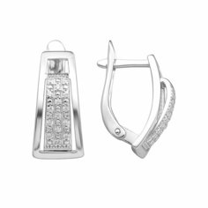 Серьги Яхонт, серебро, 925 проба, фианит, , бесцветный