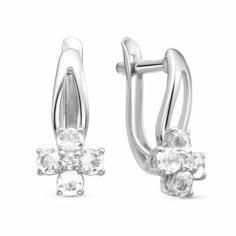 Серьги Яхонт, серебро, 925 проба, фианит, , бесцветный