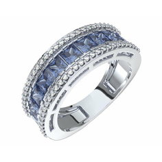 Кольцо Яхонт, серебро, 925 проба, фианит, размер 17.5, бесцветный