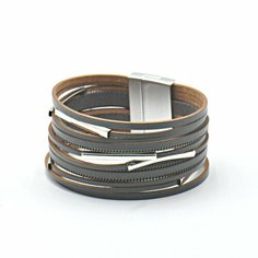 Браслет Silver WINGS, кожа, размер 19 см